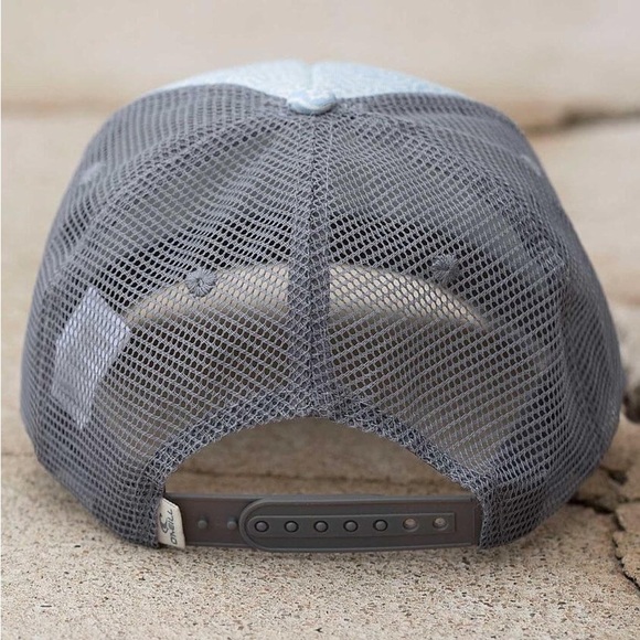 O’Neill BornWild Gypsy Trucker Hat Grey Blue OSFM Adjustable SnapBack NWOT - Picture 3 of 6